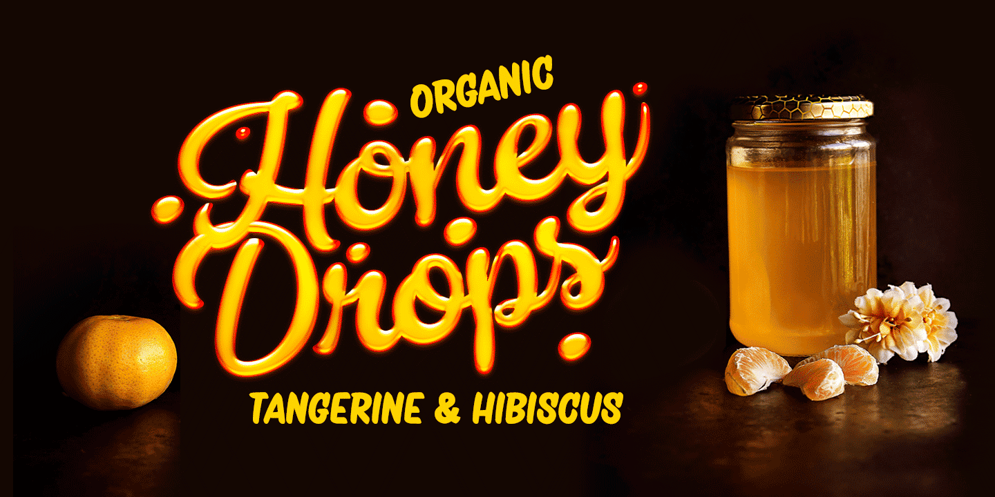 Przykład czcionki Honey Drops Drops Caps 1